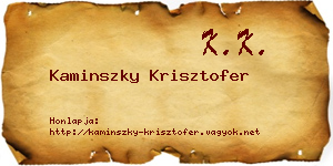 Kaminszky Krisztofer névjegykártya