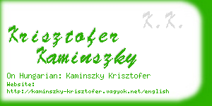 krisztofer kaminszky business card